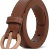 ITAY Belts Itay Women Metal Free Leather Belt - 25Mm Nickel Free Belt For Women, Tsa-Friendly No Metal Belts With Sturdy Plastic Buckle | Belts