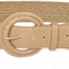 YUCFOREN Women Skinny Dress Belt, Elastic Stretch Waist Band Straw Woven Rattan Wood Buckle Belts | Belts