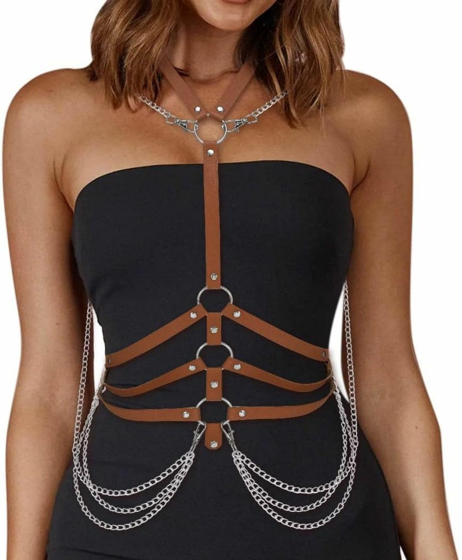 BODIY Bodiy Gothic Dress Waist Belt Punk Leather Body Chain Rave Outfits Accessories For Women And Girls | Belts