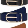 XZQTIVE Xzqtive 3 Pack Women'S Leather Belts For Jeans Dresses Pants Fashion Ladies Waist Belt With Gold Buckle | Belts