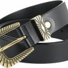 IWFTC Belts For Women Women'S Belts For Jeans Silver Gold Buckle Leather Belts Black Western Belt Jeans Pants Belts For Women | Belts