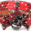 EVERBLTING Rhinestones Skull Belt For Men Women Studded Belts Cowgirl Belts For Women Black/Silver/Red Belt For Jean Pant | Belts