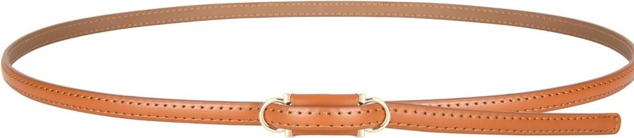 TOURZOO Skinny Genuine Leather Belt For Women Thin Waist Belt For Dresses With Gold Alloy Buckle | Belts