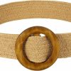 FENICAL Fenical Woven Belt Belt For Dress Straw Dress Belt Wide Belt Braided Belt Woven Waist Belt Accessory For Women Brown 103 * 4.5 * 1 | Belts