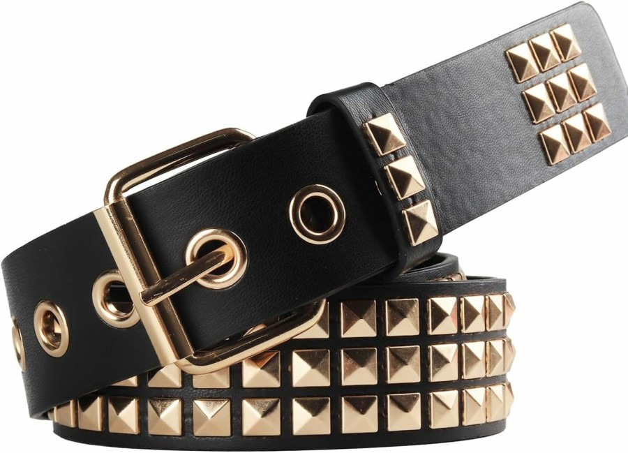 SNCEAW Snceaw Studded Belt, Metal Punk Rock Rivet Belt With Bright Pyramid Studded For Women Men … | Belts