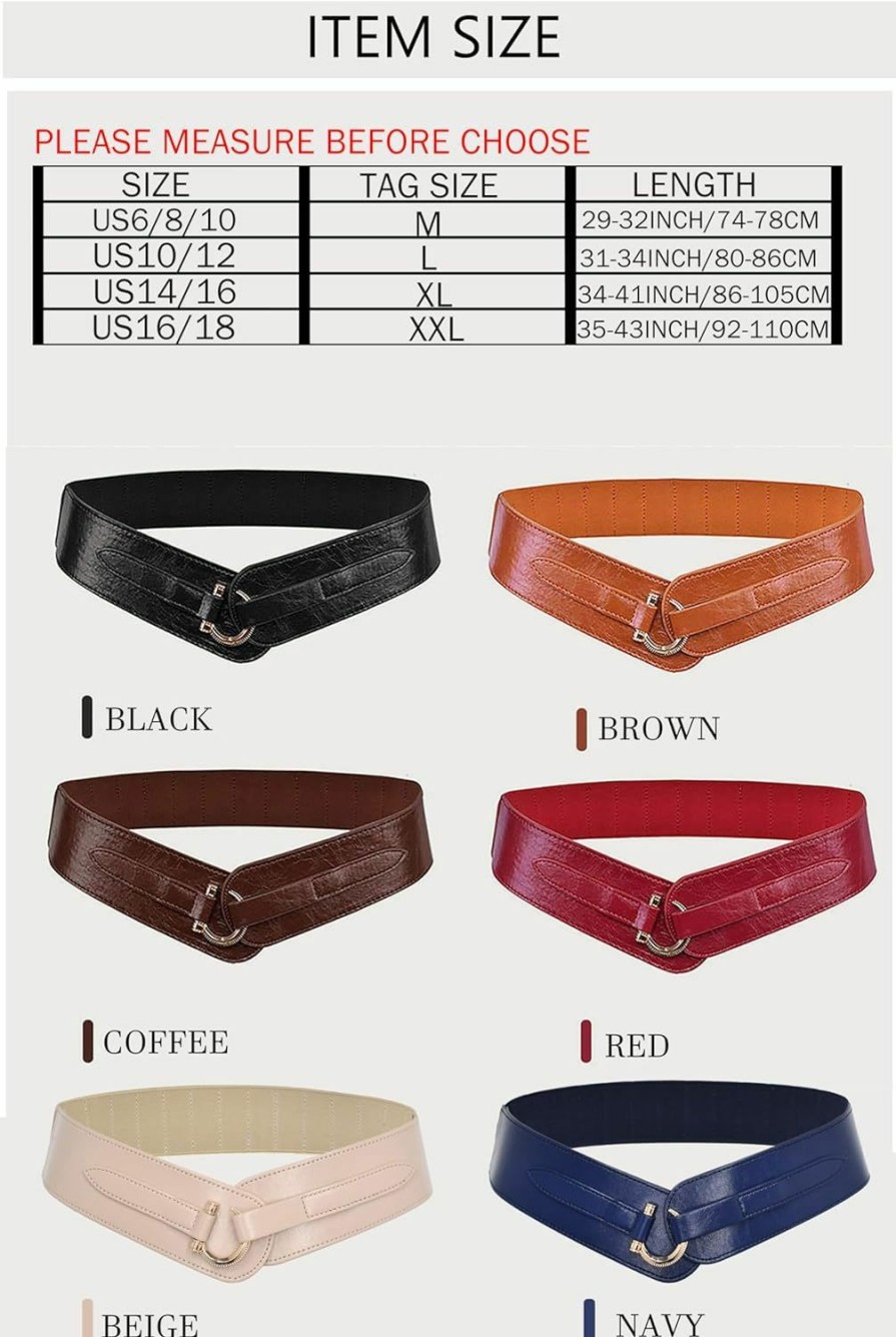 TeeYee Teeyee Leather Belts Elastic Renaissance Waist Stretch Retro Belt Vintage Fashion Medieval Fashion Hook Belt | Belts