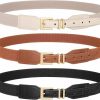 JASGOOD Jasgood Women Skinny Elastic Waist Belt For Dresses Ladies Thin Stretchy Belts With Square Gold Buckle | Belts