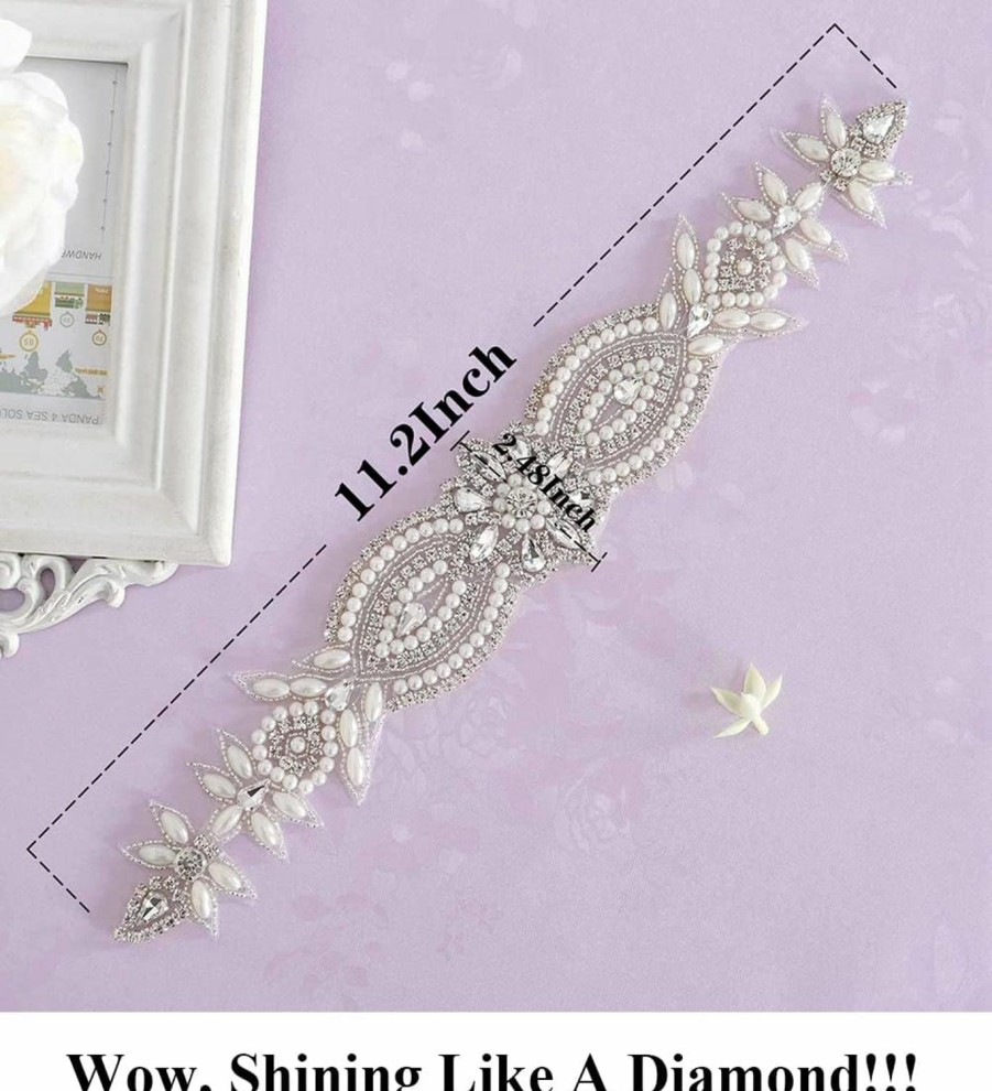 Pardecor Rhinestone Belt Bridal Crystal Pearl Wedding Sash Bead Trim Women Gowns Sash | Belts