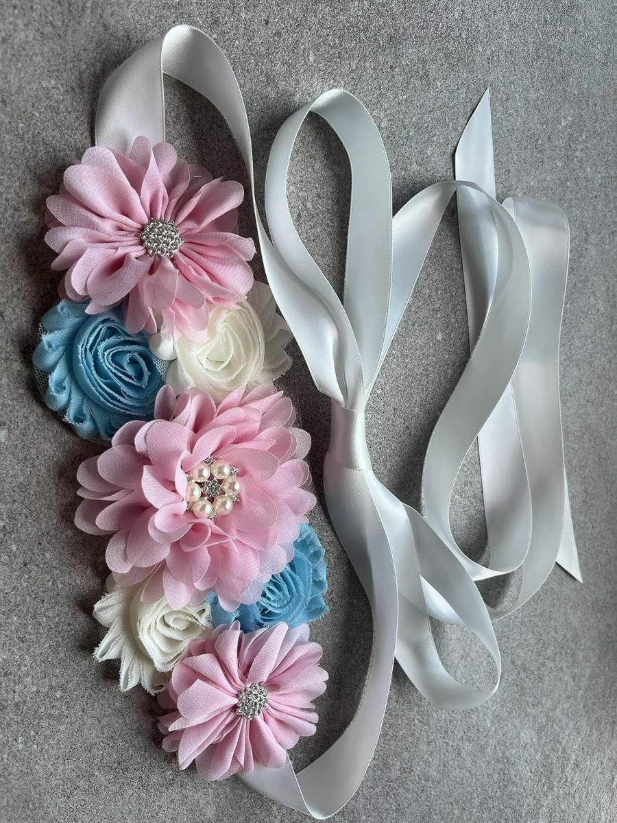 Luoyunna Luoyunna Flowers For Sashes Maternity Pregnancy Sash Belt For Baby Shower Wedding Bride | Belts