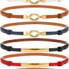 Chuarry Chuarry 6 Packs Women Skinny Leather Belt Slim Adjustable Waistband Thin Women'S Dress Belt Vintage Waist Belts For Ladies Girls, 0.4 Inches Wide | Belts