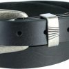 Wrangler Wrangler Women'S 3 Piece Belt With Veg Tanned Leather, Medium, Black | Belts