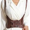 eYLun Women Underbust Corset Belt Faux Leather Wide Elastic Belts Steampunk Strap Waist Corset Belt | Belts