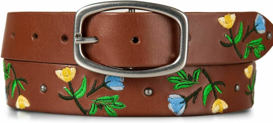 Lucky Brand Lucky Brand Womens Embroidered Floral Leather Beltbelt | Belts