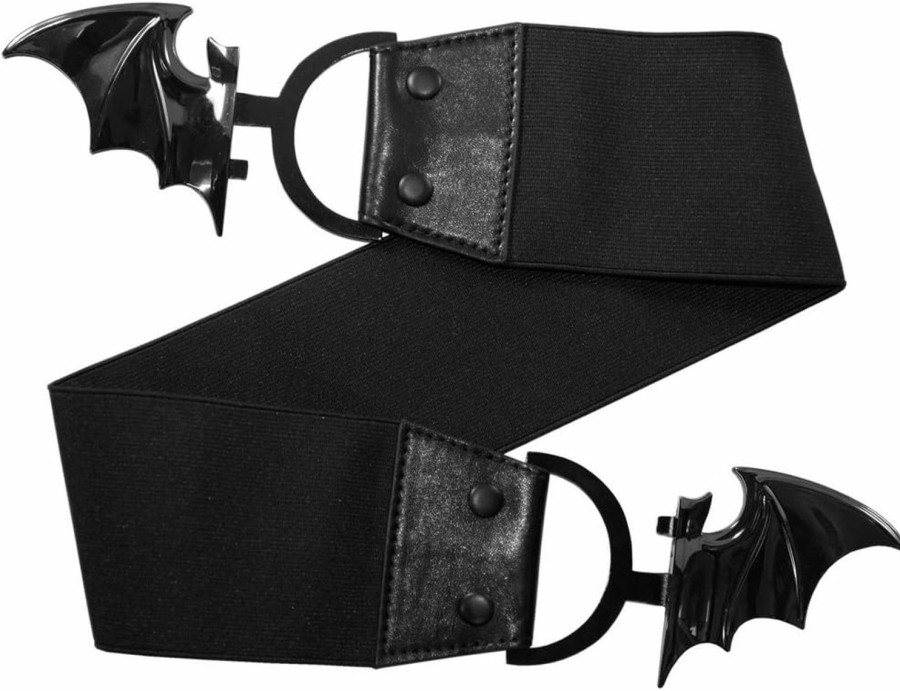 kreepsville 666 Kreepsville 666 Women'S Bat Elastic Belt Black 2Xl/3Xl | Belts