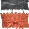 QIANXISUN Qianxisun Women'S 2 Packs Lace Waist Belt Bow Tie Wrap Around Soft Leather Boho Corset Fashion Elegant For Dresses | Belts