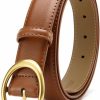 CHAOREN CR Chaoren Womens Belts For Jeans - Womens Leather Belt With Gold Buckle - 1.15" Width Ladies Fashion Belts For Jeans Pants | Belts