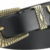 ALAIX Alaix Belts For Women Women'S Belts Silver Gold Buckle Leather Belts Black Western Belts Jeans Pants Belts For Women | Belts