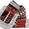 Belts.com 35116 50116 Women'S Belts Rhinestone Belt Fashion Western Cowgirl Bling Studded Design Leather Belt | Belts