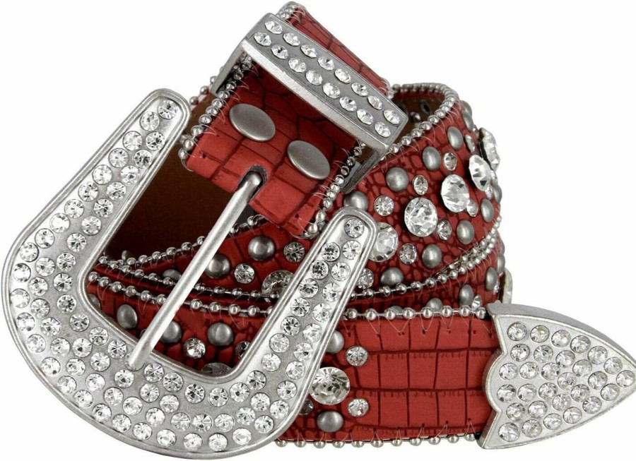 Belts.com 35116 50116 Women'S Belts Rhinestone Belt Fashion Western Cowgirl Bling Studded Design Leather Belt | Belts