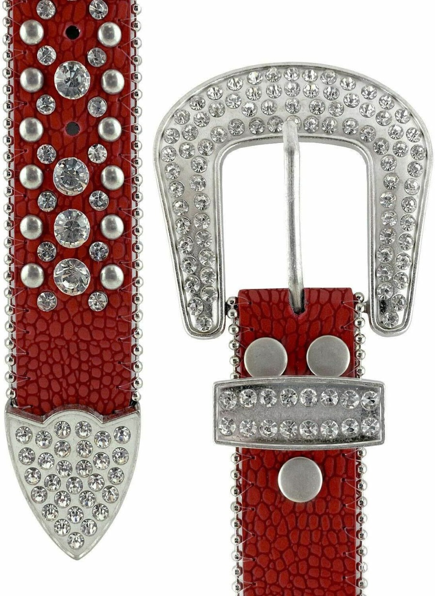 Belts.com 35116 50116 Women'S Belts Rhinestone Belt Fashion Western Cowgirl Bling Studded Design Leather Belt | Belts