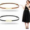 Lusofie Lusofie 2 Pcs Waist Belts For Women Adjustable Thin Waist Belt With Gold Buckle Ladies Belts For Dresses Jeans Pants | Belts