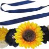 Oyabridal Oyabridal Sunflower Babyshower Sash For Gender Reveal Maternity Sash Belts Flower Pregnancy Belly Sash Belts Boy Or Girl | Belts