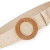 Rrwin Women Belts For Dresses, Elastic Straw Rattan Waist Band With Large Buckle | Belts