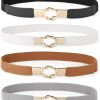 WERFORU Werforu Women Skinny Belt For Dresses Retro Stretch Ladies Waist Belt Plus Size Set Of 4 | Belts