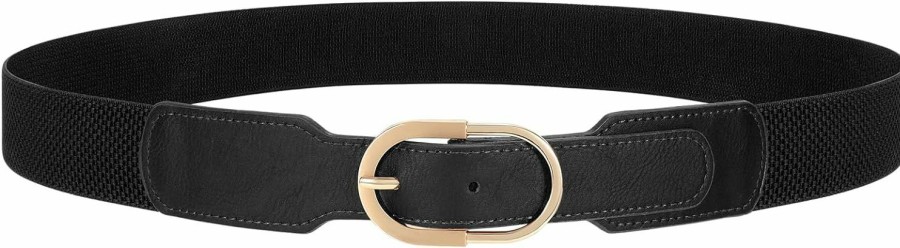 XZQTIVE Xzqtive Women Elastic Stretchy Belts For Dress Pant Comfortable Stretch Ladies Waist Belt With Fashion Gold Buckle | Belts