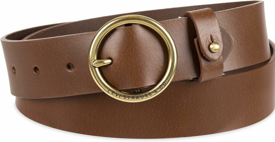 Levi's Levi'S Women'S Round Circle Buckle Casual Leather Jean Belt | Belts