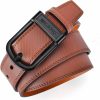 MACBORO Non Metal Tsa Approved Belt Nickel Free Hypoallergenic Plastic Buckle Travel Leather Belt | Belts