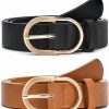 VONMELLI Vonmelli 2 Pack Women'S Belts For Jeans Pants Fashion Gold Buckle Ladies Dress Belt | Belts