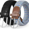 JASGOOD Jasgood Braided Canvas Elastic Belt For Men And Women Stretch Woven Belt For Jeans Casual Golf Belt | Belts