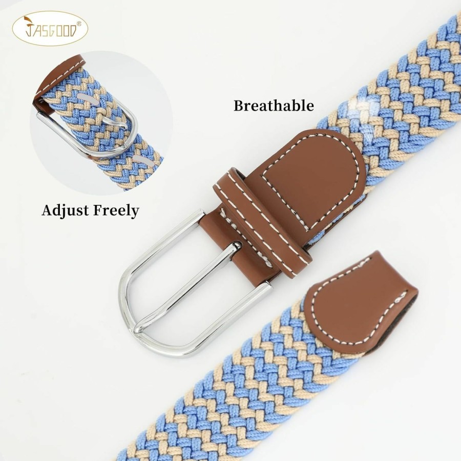 JASGOOD Jasgood Braided Canvas Elastic Belt For Men And Women Stretch Woven Belt For Jeans Casual Golf Belt | Belts