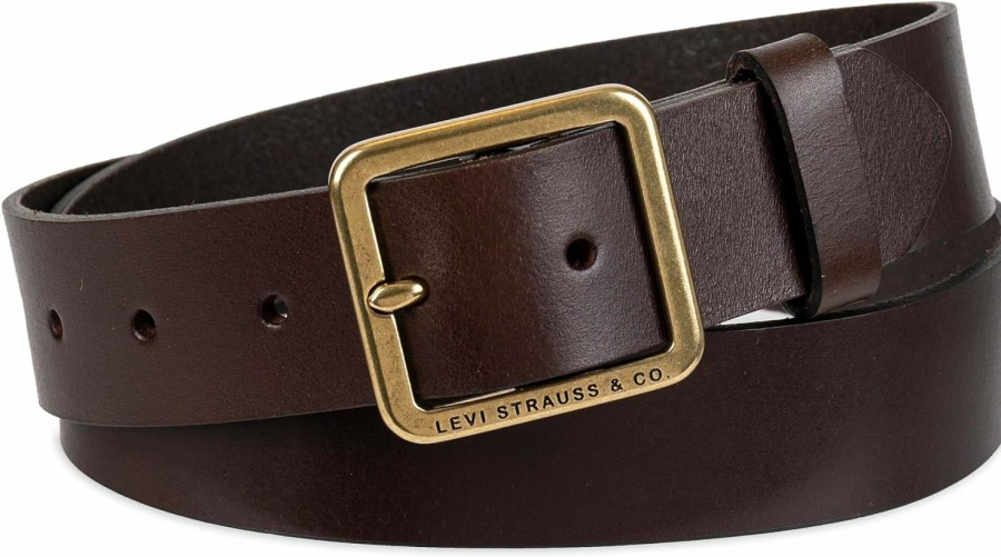 Levi's Levi'S Women'S Slim Casual Leather Jean Belt With Square Center Bar Buckle (Regular And Plus Sizes) | Belts