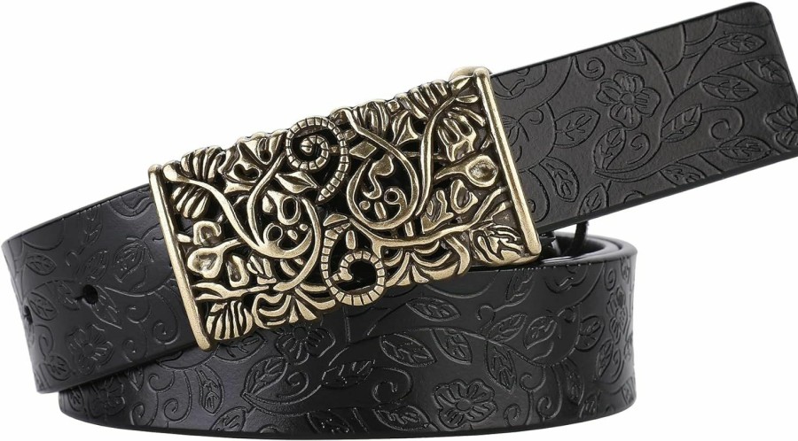 IWFTC Ladies' Vintage Belt-Genuine Leather,Adjustable Sizing,Timeless Design For Dresses,Skirts,And Jeans, Retro Elegance | Belts