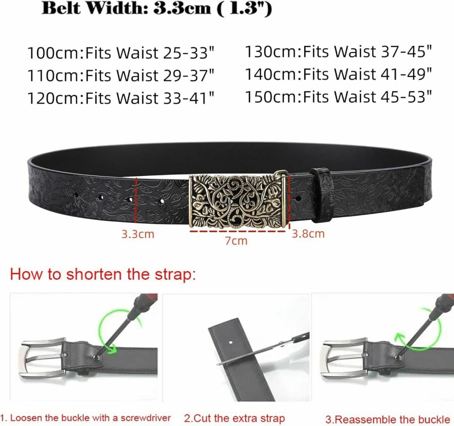 IWFTC Ladies' Vintage Belt-Genuine Leather,Adjustable Sizing,Timeless Design For Dresses,Skirts,And Jeans, Retro Elegance | Belts