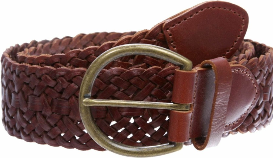 beltiscool Women'S 2" (50Mm) Braided Woven Leather Belt With Horseshoe Buckle | Belts