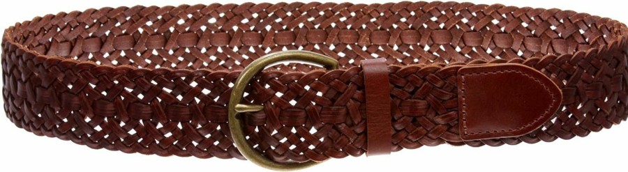 beltiscool Women'S 2" (50Mm) Braided Woven Leather Belt With Horseshoe Buckle | Belts