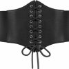 longjunjunfashion Longjunjunfashion Women Corset Belt Elastic Belt, Wide Retro Lace-Up Tied Costume Leather Waspie Waist Belt | Belts