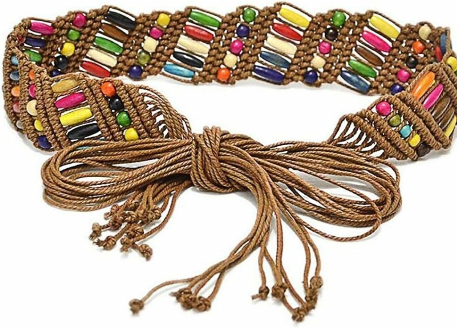 uniquetotop Viva Fancy Bohemia Womens' Colorful Woven Belt Wax Rope Skirt Dress Belts Wd562 | Belts