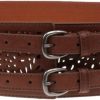 ICSTH Icsth Womens Obi Belt Vintage Leather + Genuine Leather Elastic Waist Belt Fashion Wide Belts | Belts