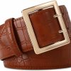 RISANTRY Women'S Wide Belts, Leather Waist Belts For Women, Faux Leather Belt With Gold Buckle For Dresses | Belts