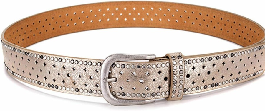 Wemi Wemi Tipinoice Womens Retro Rivet Jean Belt Western Cowgirl Punk Rock Studded Bling Belts, Length 43 Inch | Belts