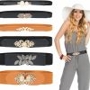 Beupy 6 Pack Vintage Waistband Women Skinny Elastic Stretch Belt For Dresses Retro Ladies Waist Thin Belt | Belts