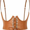 JASGOOD Jasgood Underbust Corset Belt For Women Steampunk Bustier Pu Leather Lace-Up Waspie Waist Cincher Belt For Halloween | Belts