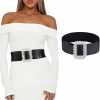 Auwoyss Women Leather Belt Stretch Wide Belt Dresses Belts Elastic Vintage Waist Belt Buckle For Women And Girls | Belts