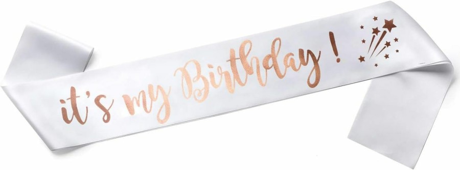 OMISS Omiss It'S My Birthday - White And Gold Sash - Be The Most Beautiful For Your Birthday (White And Gold) | Belts