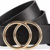 Patrica Fiore Patricia Fiore Fashion Leather Belt For Women Designed In Italy Double Buckle Belt. Packaged In A Beautiful Gift Box | Belts