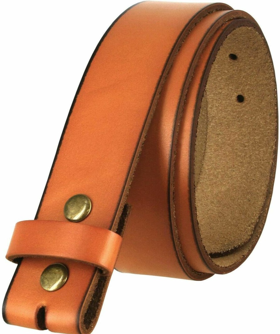 Belts.com Replacement Belt Strap 100% Genuine Leather Plain Casual Belt Strap With Snaps 1-1/2"(38Mm) Wide | Belts